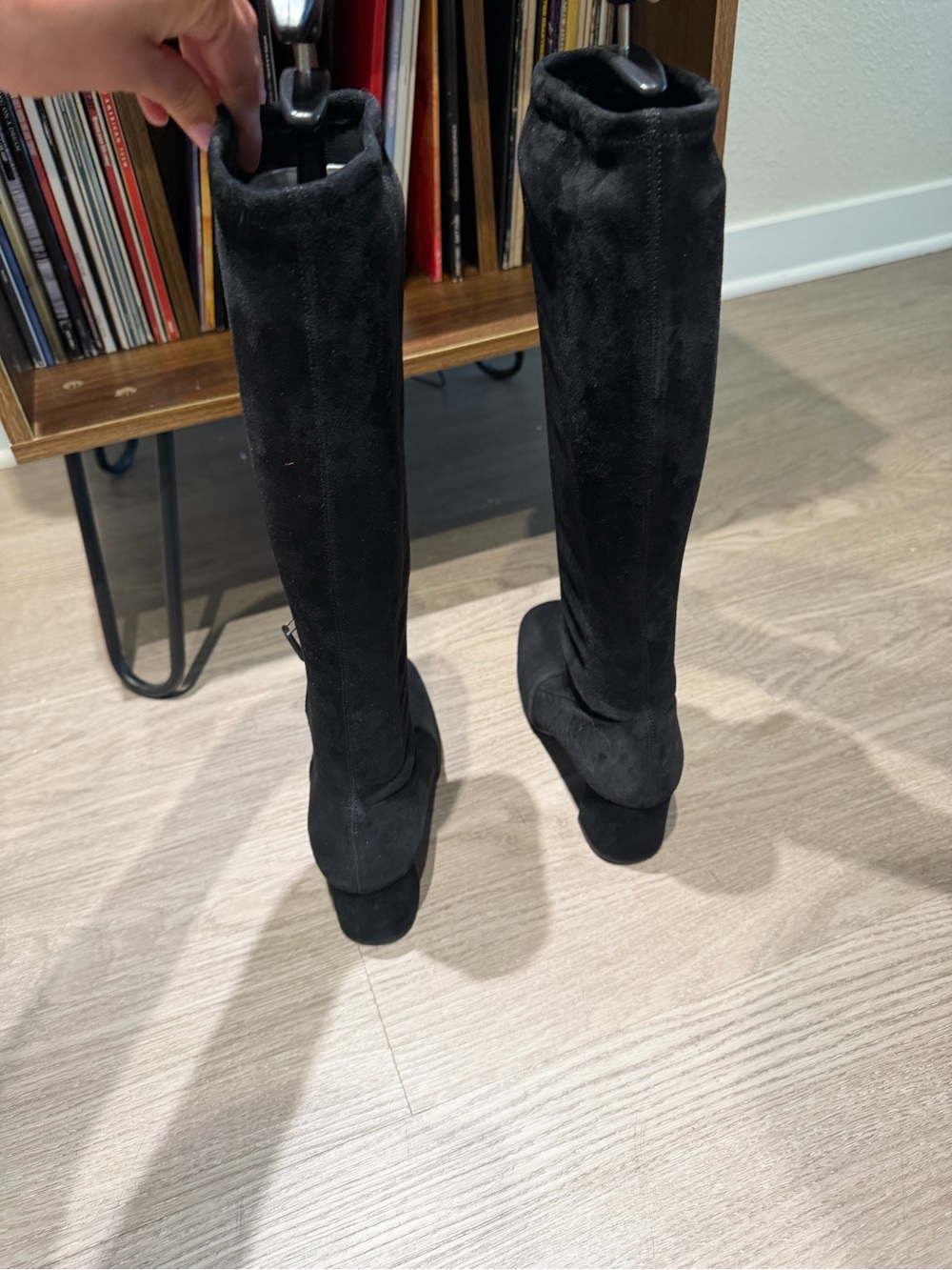 Prada Black Suede Knee High Boots - Picture 9 of 9